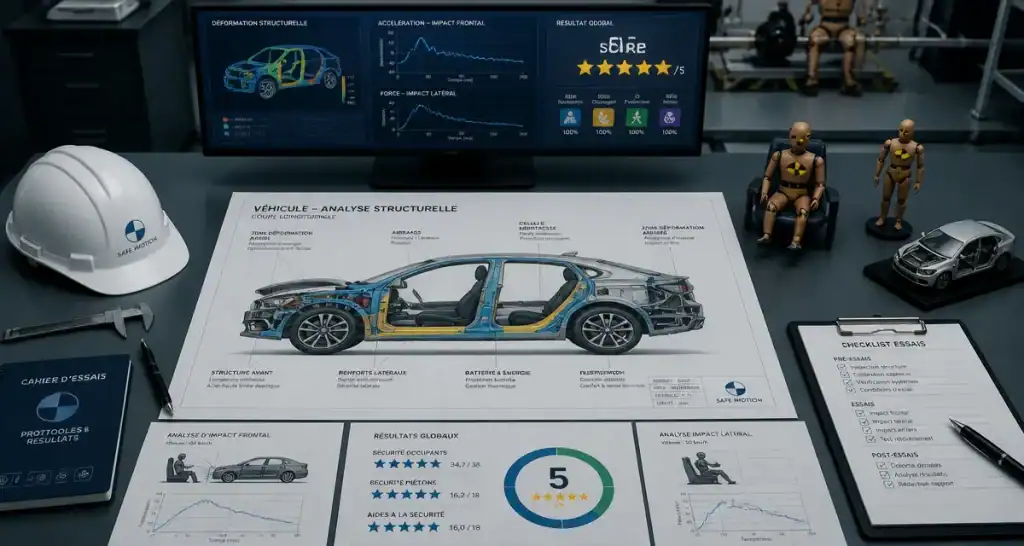 Crash test voiture schéma 5 étoiles