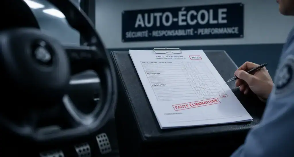 Fautes eliminatoire au permis : STOP, échec immédiat, dossier d’examen