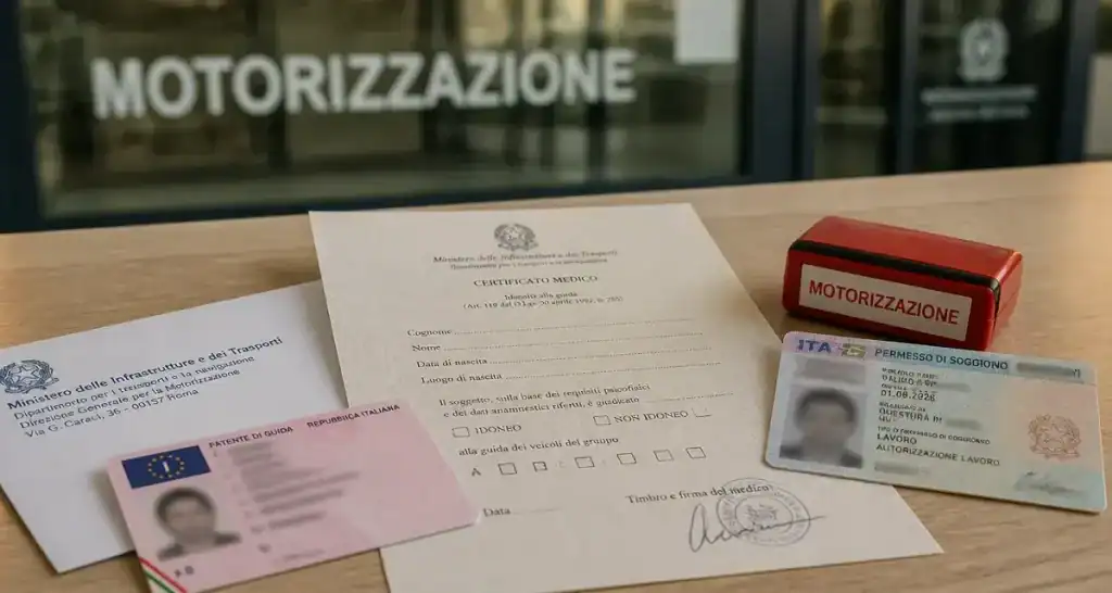 Permis de conduire italien, documents et démarches Motorizzazione