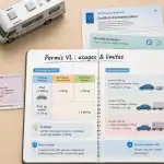 permis vl sur bureau avec clés et tableau explicatif