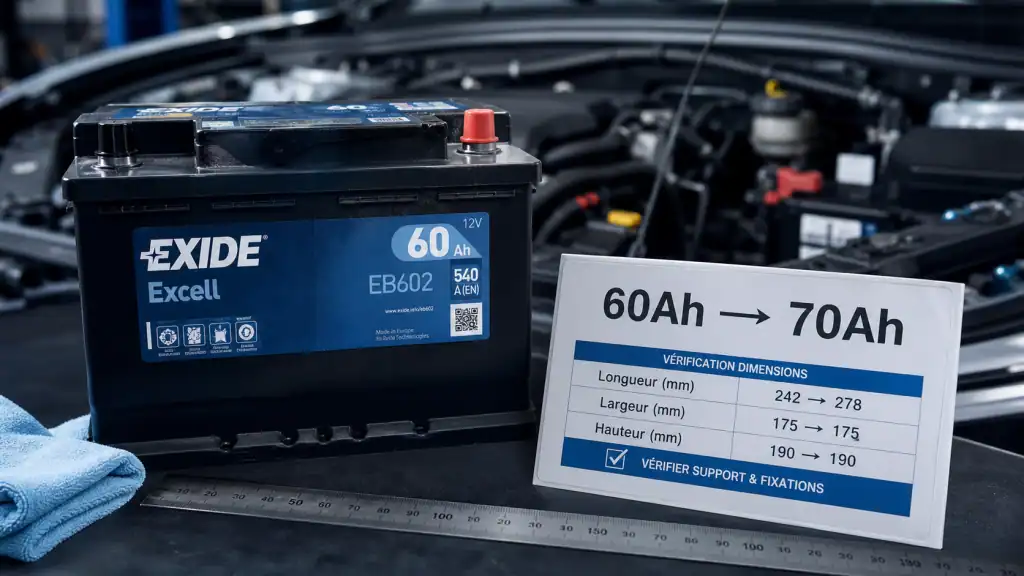 Peut on mettre une batterie 70Ah au lieu de 60Ah ? Risques batterie 12V