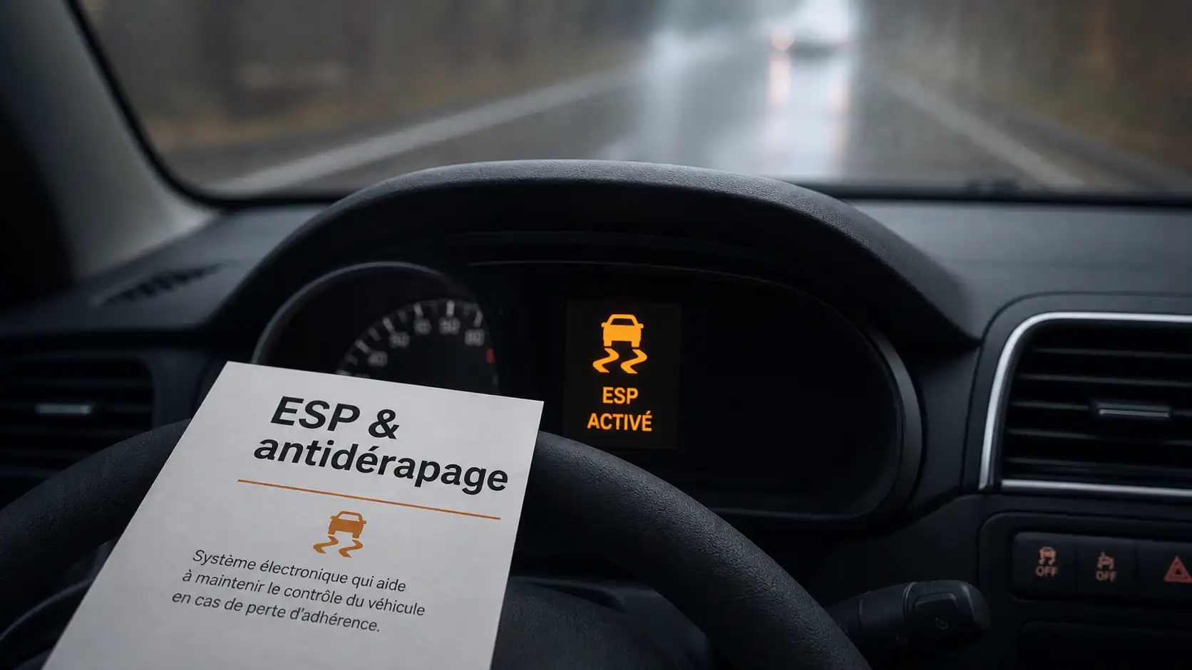 Voyant voiture qui glisse : causes et sécurité ESP antidérapage