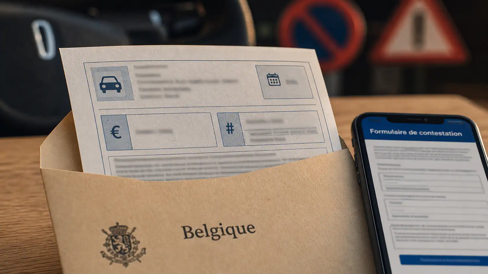 Amende en belgique pour un français : courrier et contestation
