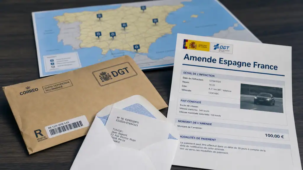 Amende en espagne pour un français : barèmes, paiement et recours