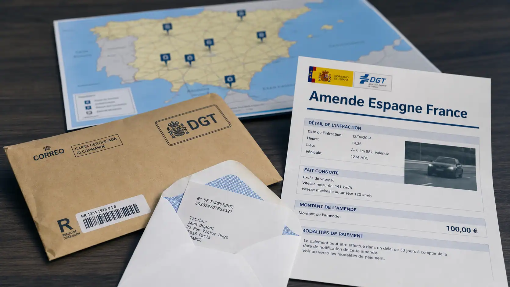 Amende en espagne pour un français : barèmes, paiement et recours