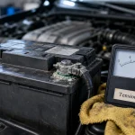 Signe de fatigue batterie voiture : tension faible et voyant allumé