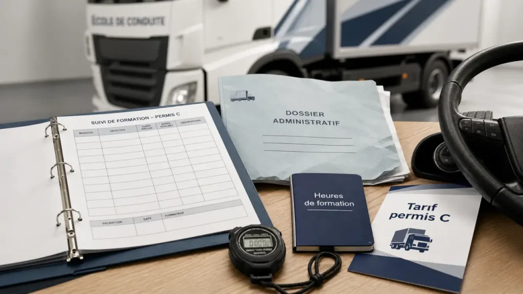 Tarif permis C : ce qu’il inclut vraiment, de 70 à 105 h et à partir de 1900 € TTC