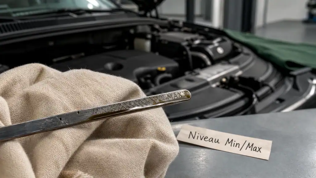 Vérifier le niveau d'huile moteur chaud ou froid avec jauge Min/Max