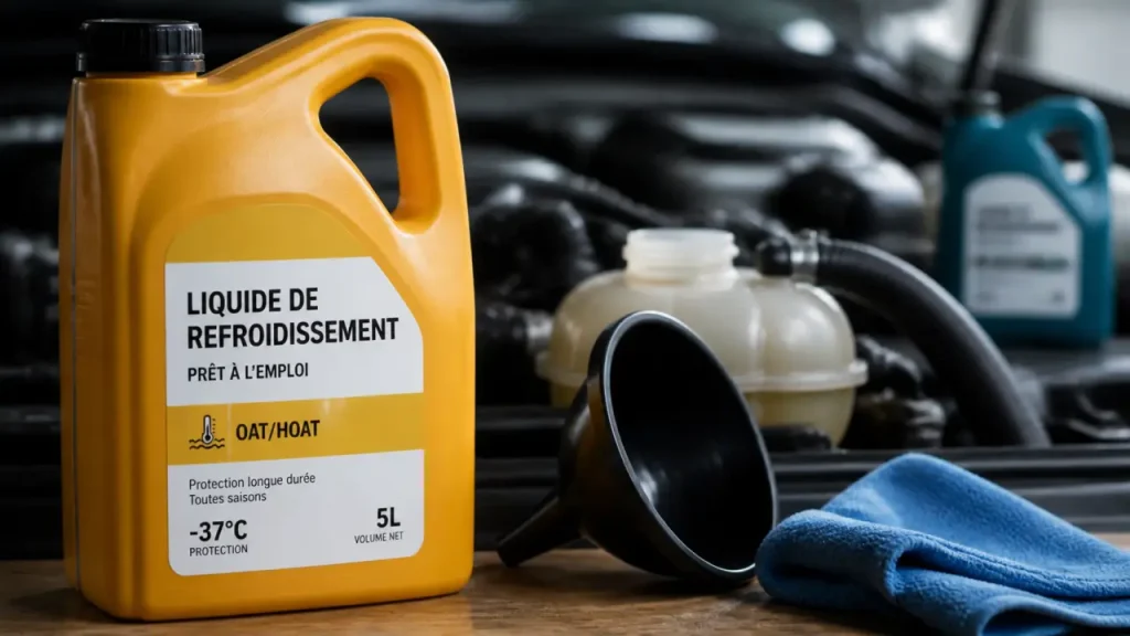 Liquide de refroidissement jaune : le mélange avec le bleu ou le vert qui bouche le circuit