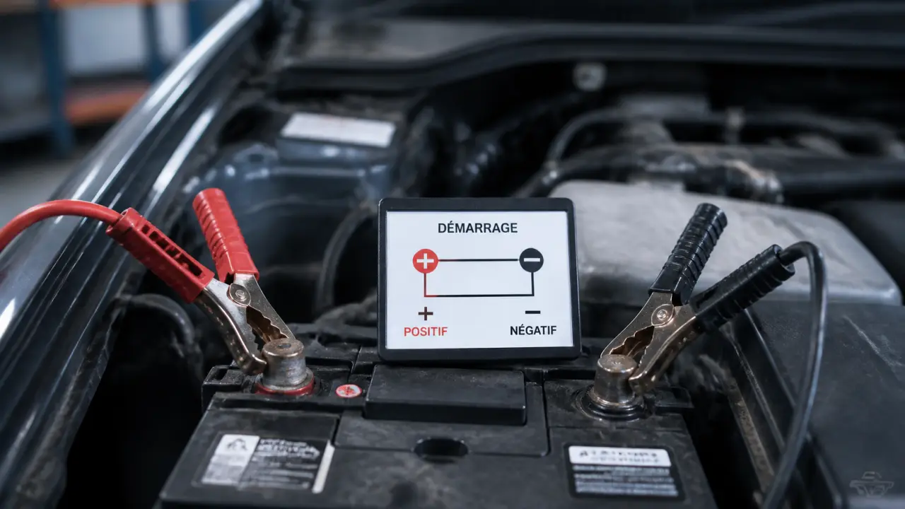 Mauvais branchement câble de démarrage : polarité incorrecte et pinces mal connectées