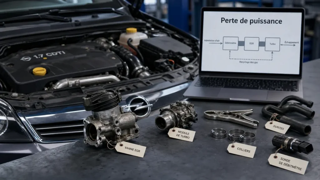 Pourquoi l’Opel Astra 1.7 CDTI perd de la puissance, fume noir et passe en mode dégradé ?