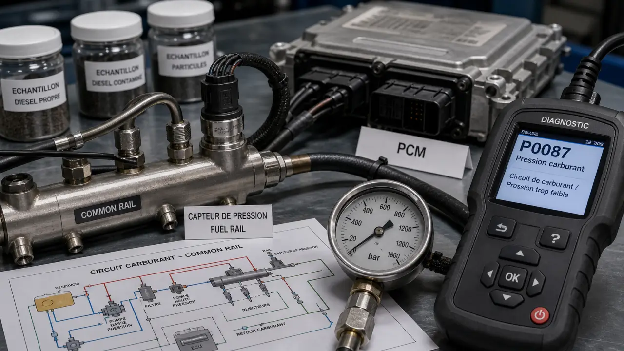 p0087 pression carburant trop basse : diagnostic atelier