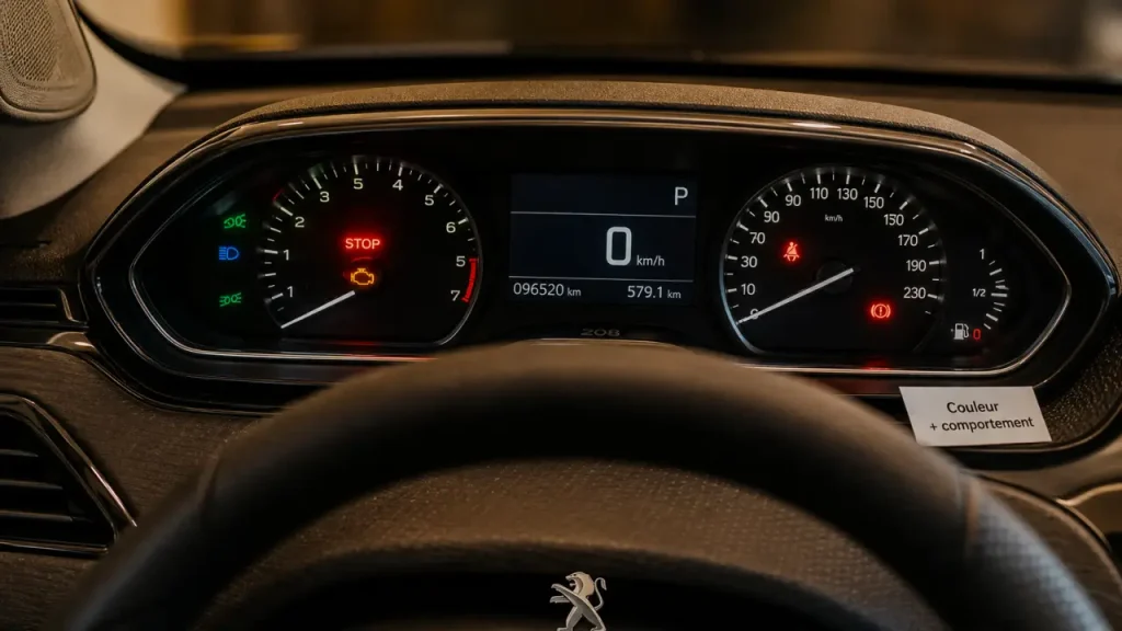 Voyants rouges et orange sur Peugeot 208 Style : l’ordre des urgences à suivre