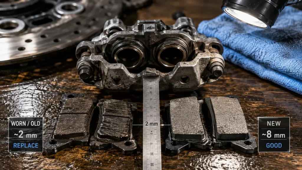 Quand changer ses plaquettes de frein moto ? 2 mm, étrier et disque à surveiller