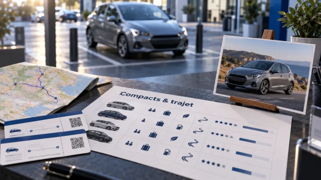 Location voiture compacte : 5 places, un coffre pratique et l’agilité en ville