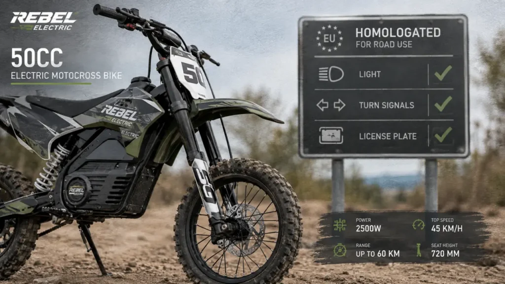 Moto cross électrique 50cc : homologation, permis AM et autonomie réelle