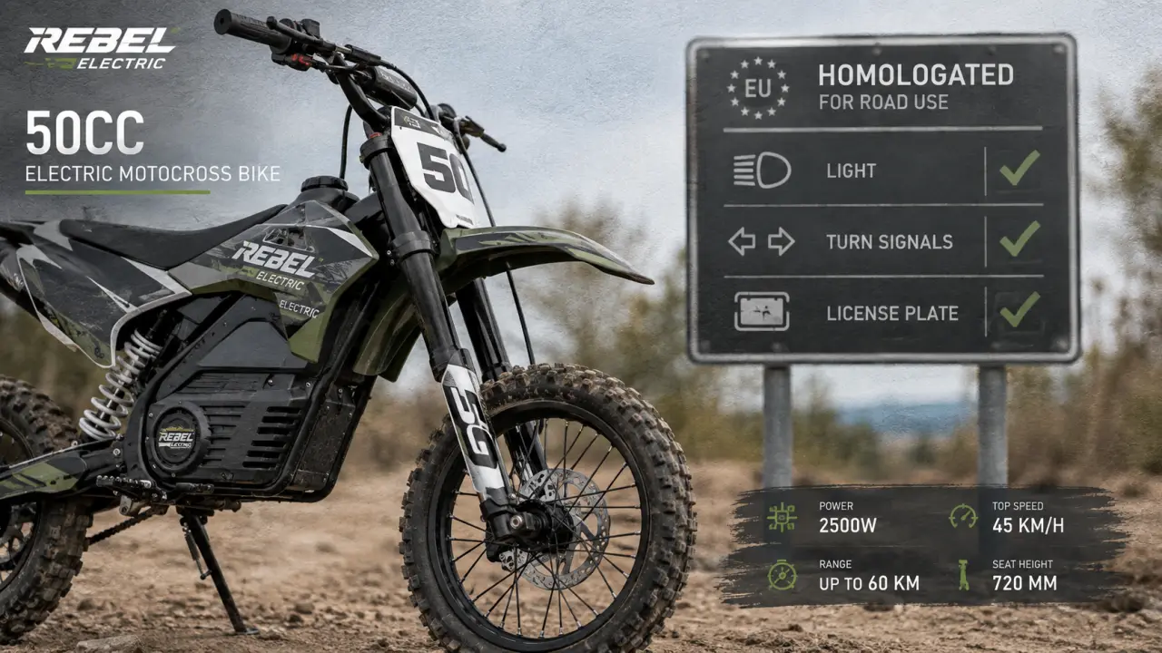 Moto cross electrique 50cc homologation et autonomie réelle