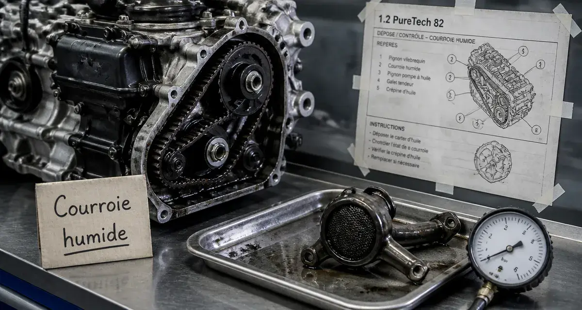 Problème 208 1.2 PureTech 82 : courroie humide et symptômes moteur