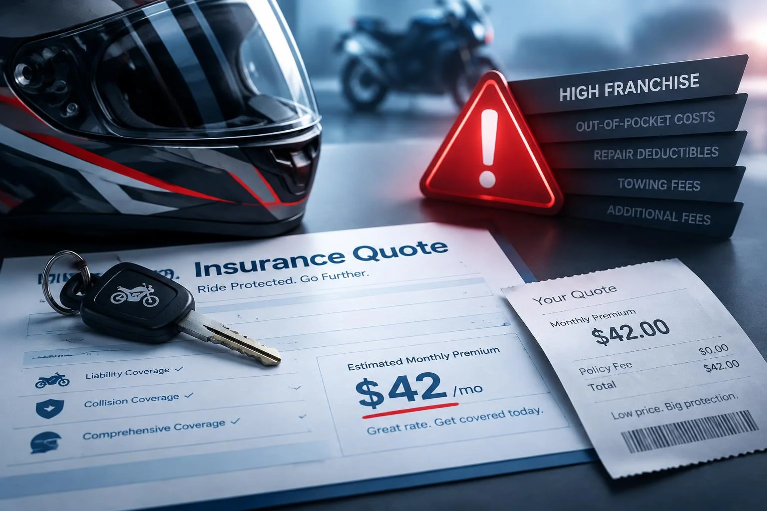Assurance moto novice : attention à la franchise