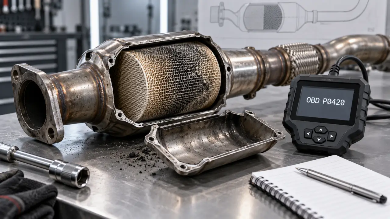 Catalyseur HS symptômes : perte de puissance, voyant moteur, odeur de soufre (OBD P0420)