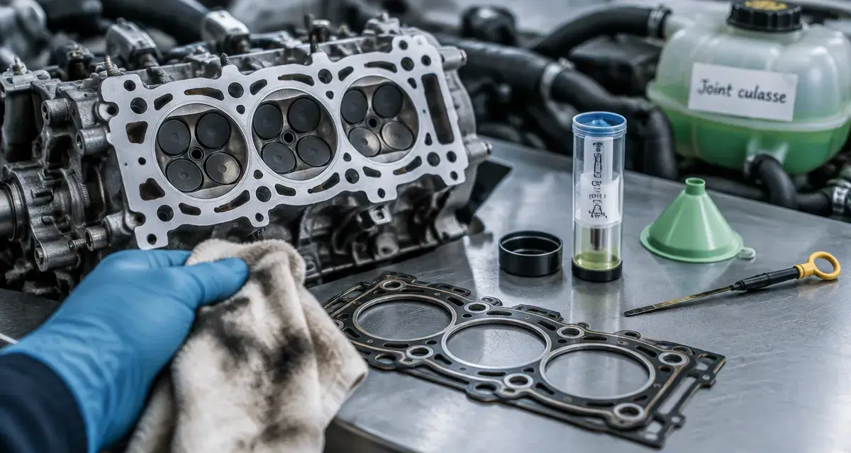 Début joint de culasse : moteur et testeur CO2, signes avant casse moteur