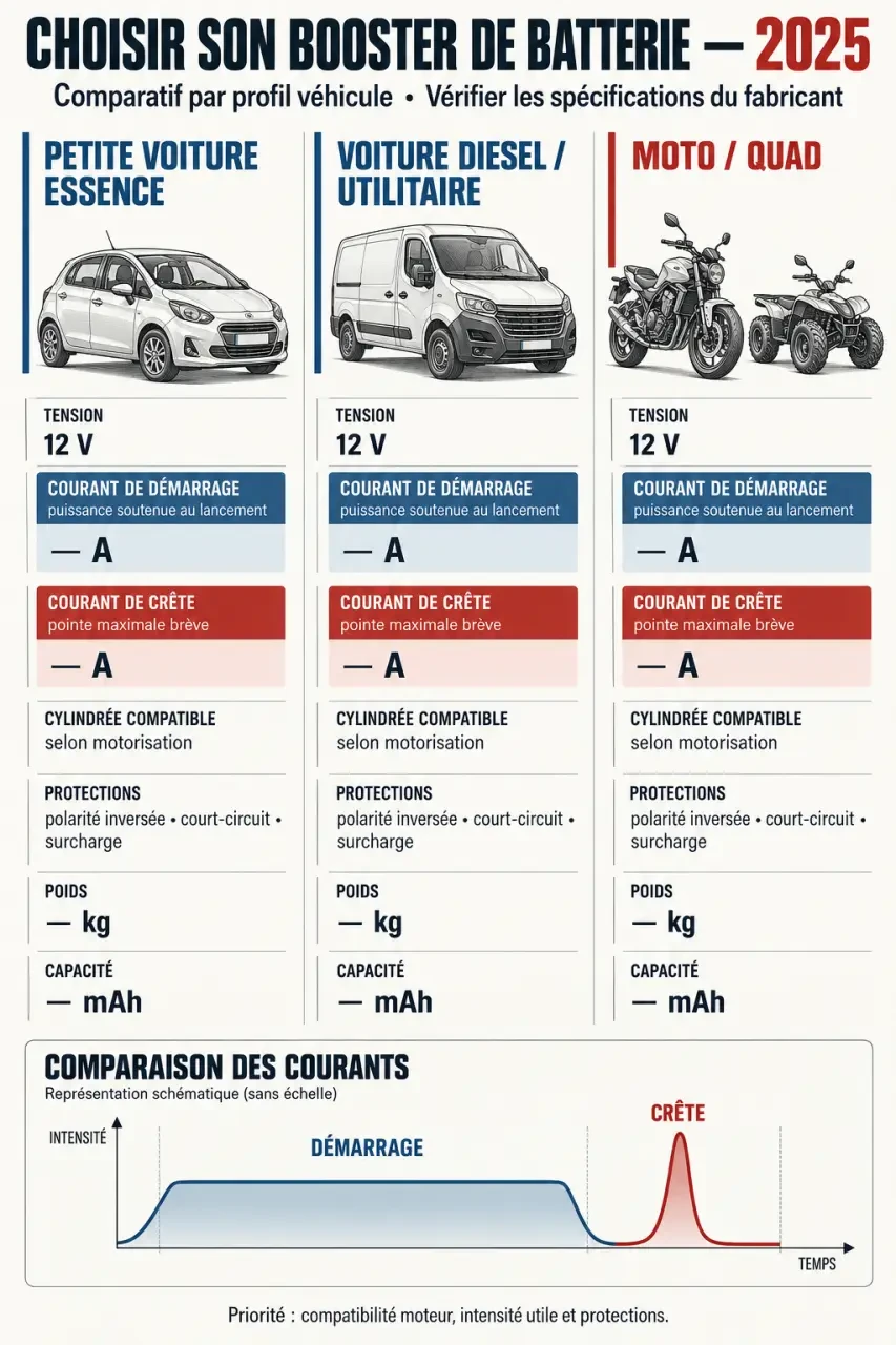 Meilleur booster batterie 2025 : critères de choix selon le véhicule et la motorisation
