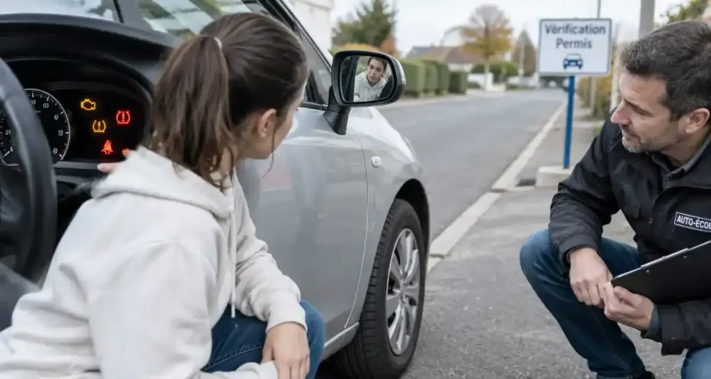 Quelle question de vérification permis peut tomber ? Voyants, pneus et sécurité