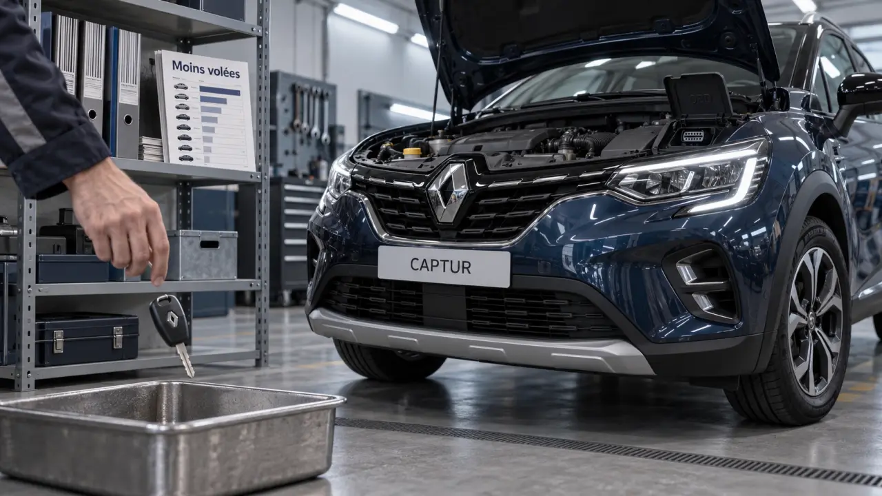 Voitures les moins volées en France : garage utilitaire et clé OBD